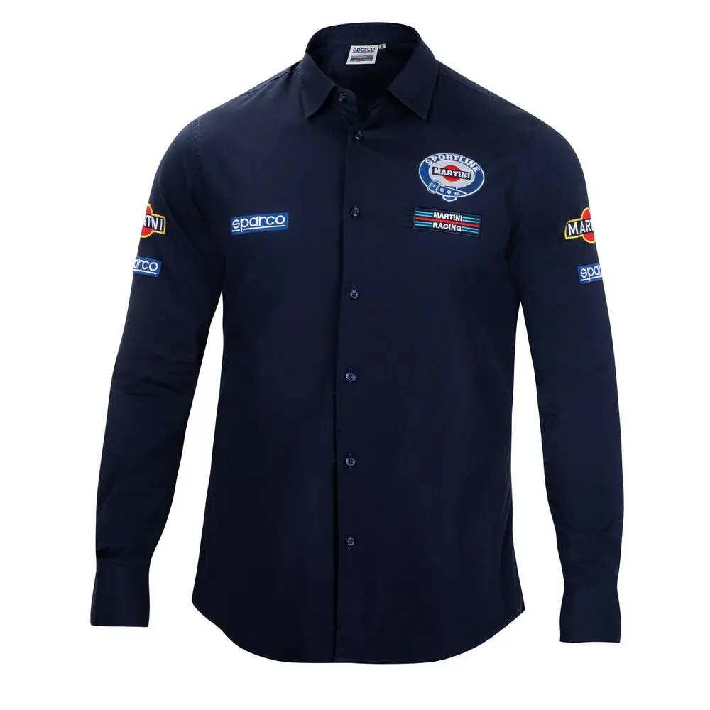 Men’S Long Sleeve Shirt Sparco Martini Racing Size L Navy Blue 1
