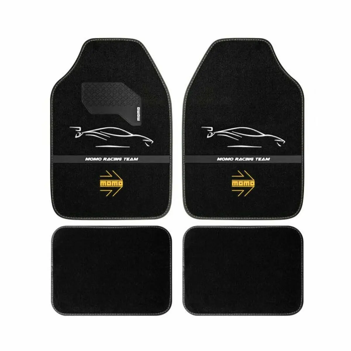 Car Floor Mat Momo Momlcm4a7bw White/Black Universal 1