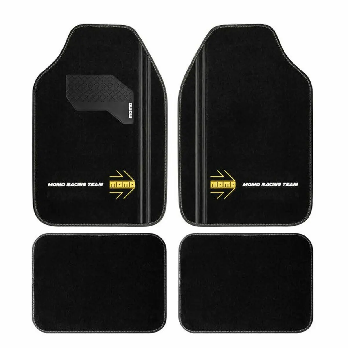 Car Floor Mat Momo Momlcm4a8bk White/Black Universal 1