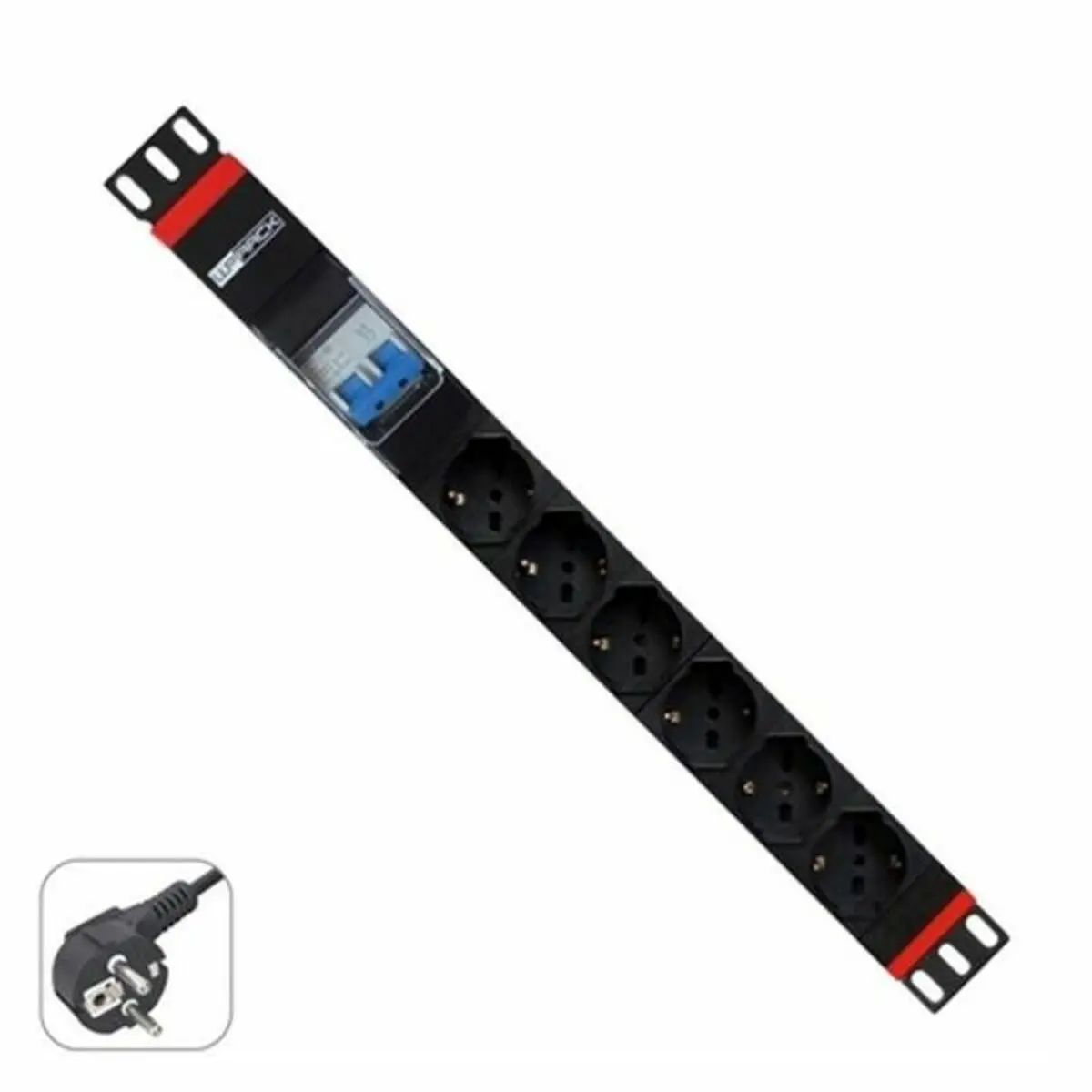 Schuko 19" 6 Way Multi-Socket Adapter Wp Wpn-Pdu-G02-06 (2 M) 1