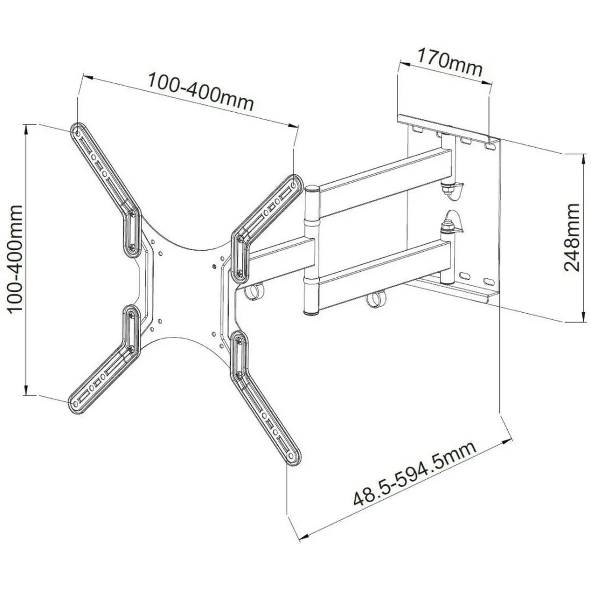 Wall Bracket Techly Ica-Plb 136M 55" 23" 2