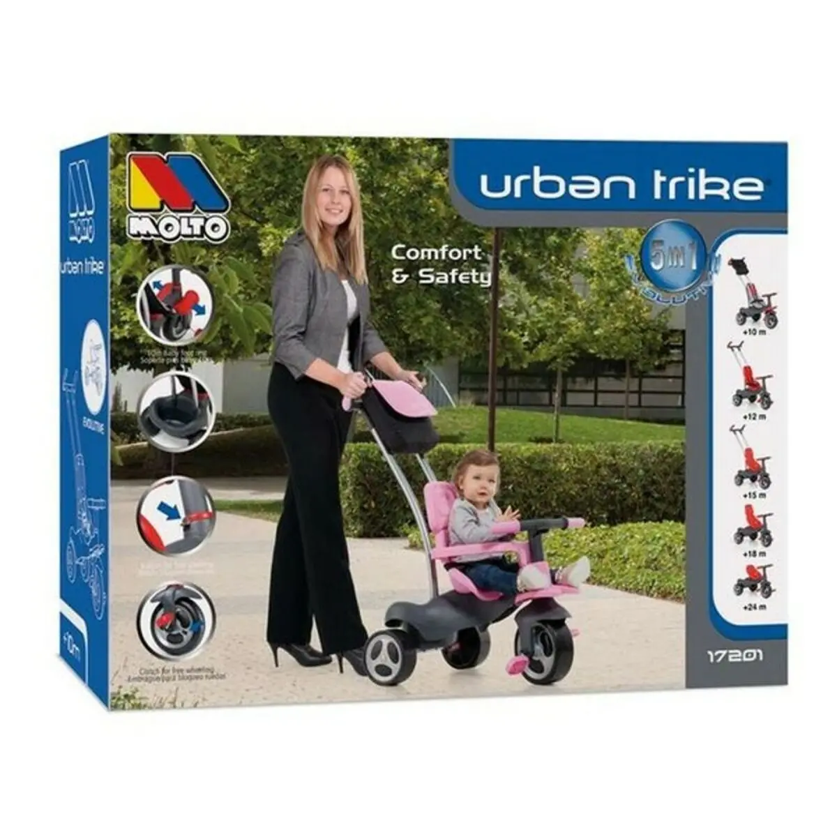 Tricycle Urban Trike Moltó 17201 98 Cm Pink (98 Cm) 1