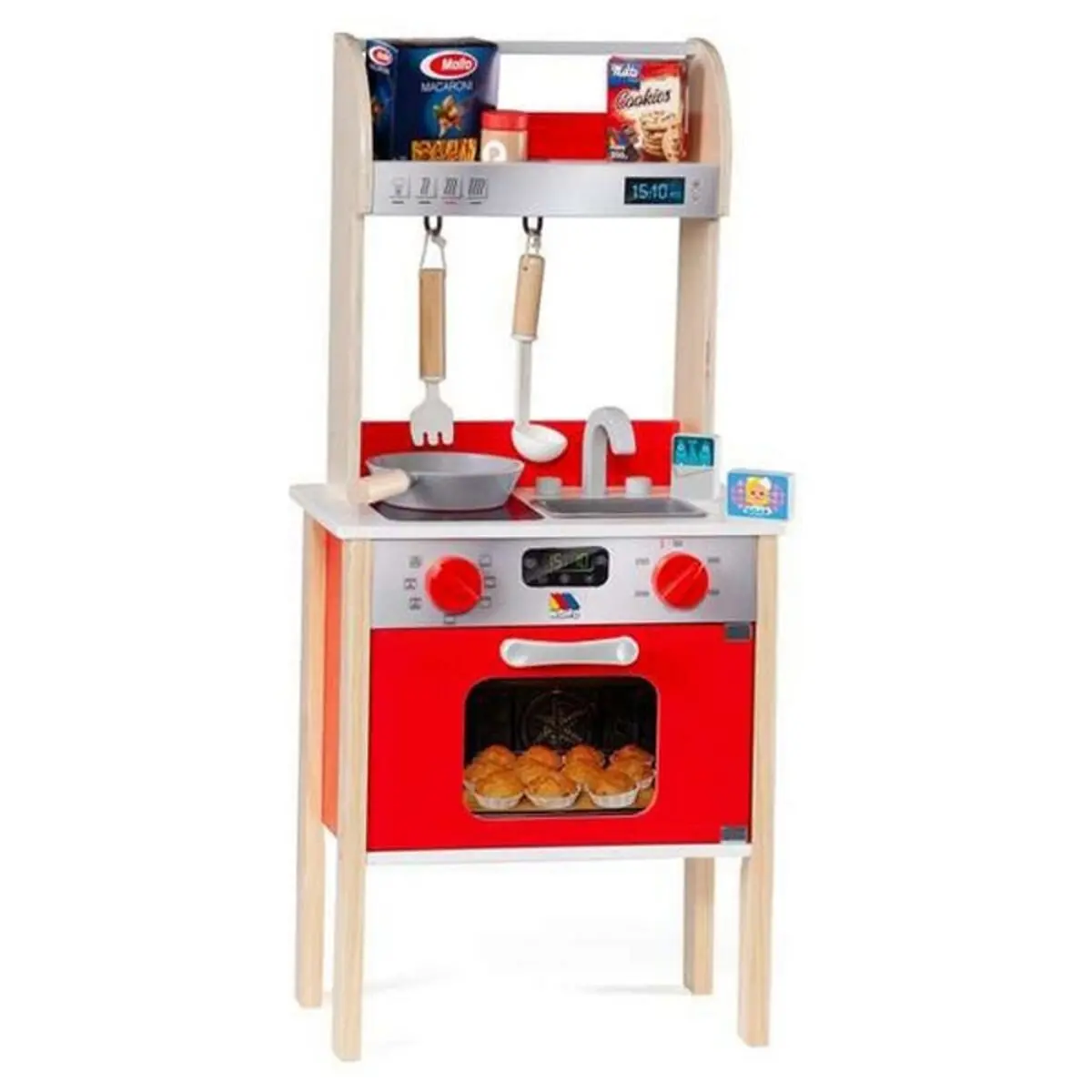 Toy Kitchen Moltó 21293 Wood Red (10 Pcs) 1