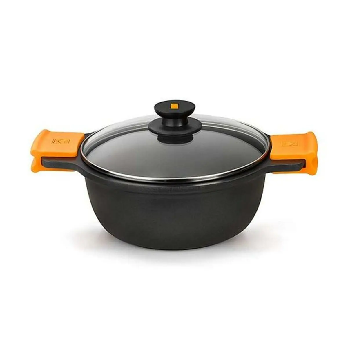 Casserole With Glass Lid Bra A270328 Black Ø 28 Cm 1
