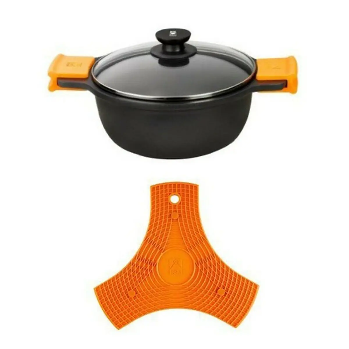 Casserole With Glass Lid Bra A270332 Black Ø 32 Cm 1