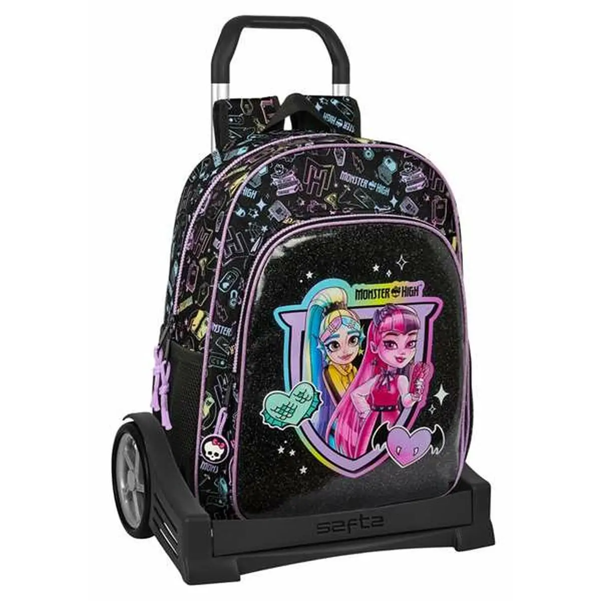 School Rucksack With Wheels Monster High Black 33 X 42 X 14 Cm 1