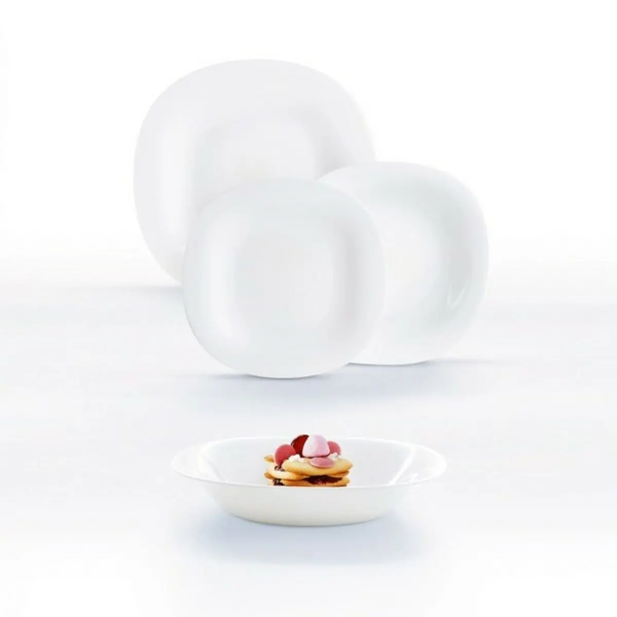 Dinnerware Set Luminarc Carine White Glass 18 Pieces 1
