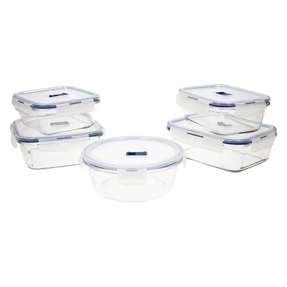 Set Of Lunch Boxes Luminarc Pure Box Active (5 Pcs) Bicoloured Glass 43 X 32 X 18 Cm (5 Units) 1