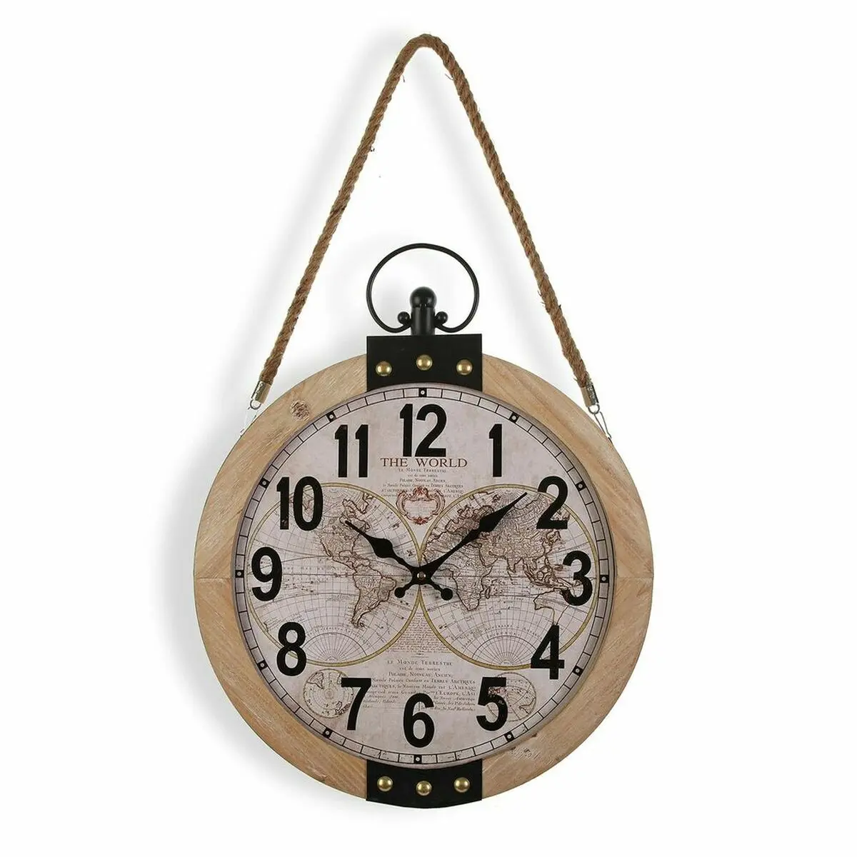 Wall Clock Versa Mapamundi 40 X 6,5 X 47 Cm Mdf Wood 1