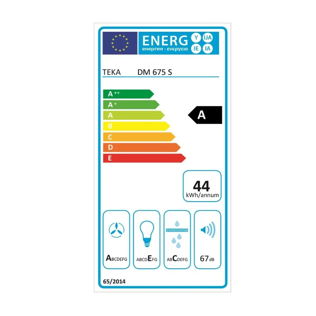 Conventional Hood Teka Dm675s 60 Cm 603 M3/H 67 Db 278W Grey Silver Steel 2