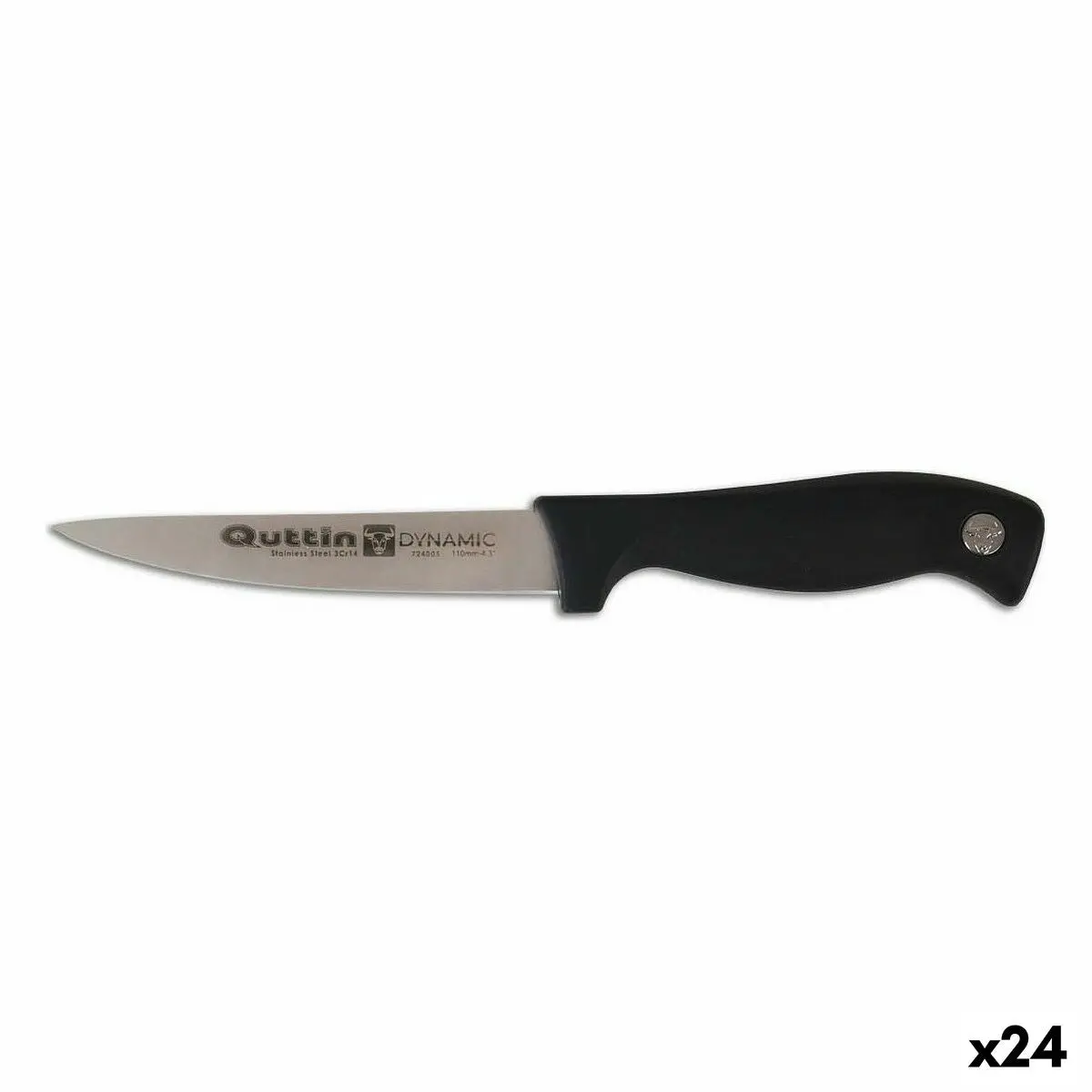 Kitchen Knife Quttin Dynamic Black Silver 11 Cm (24 Units) 1