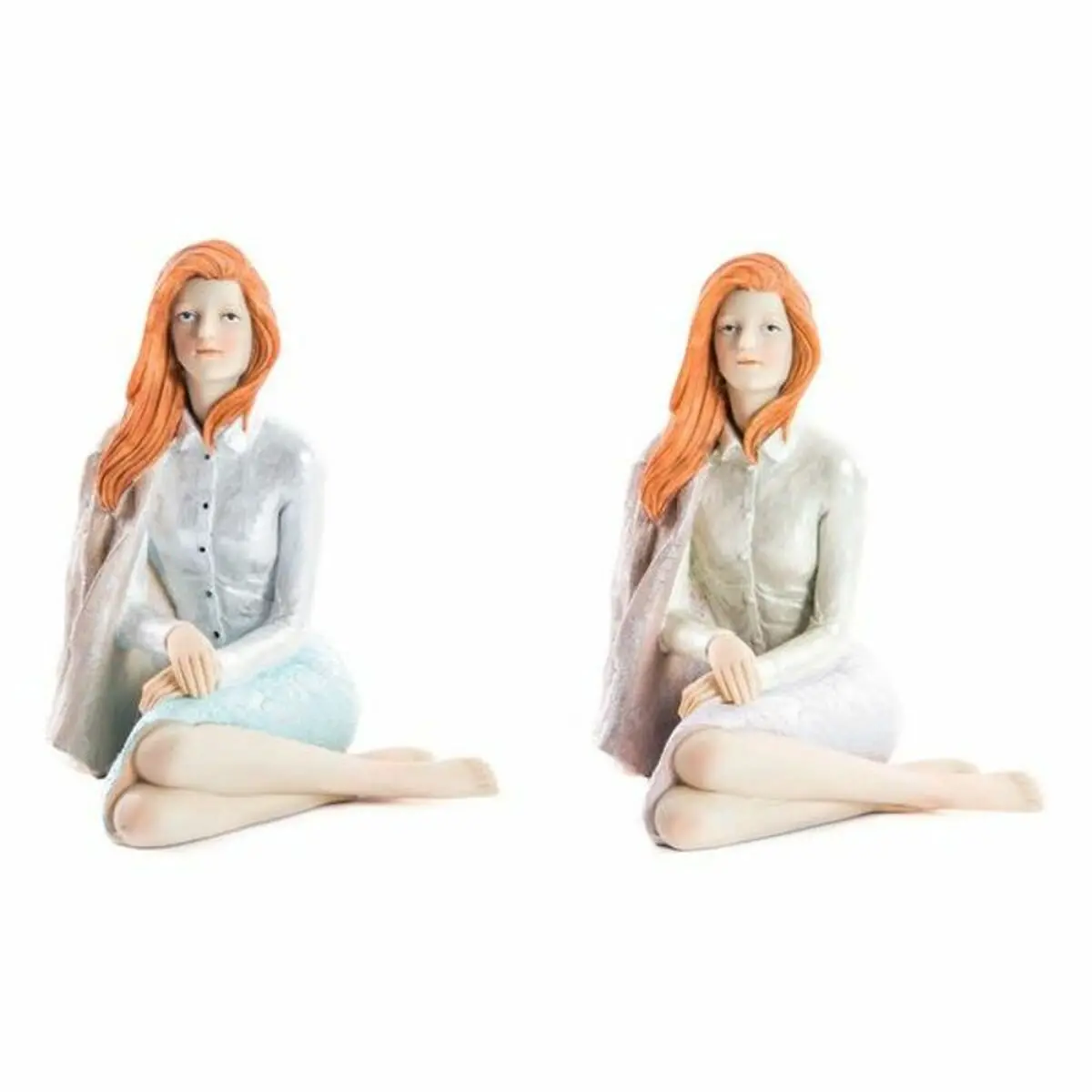 Decorative Figure Dkd Home Decor Lady Romantic 15 X 18 X 19,5 Cm (2 Units) (2 Pieces) 1