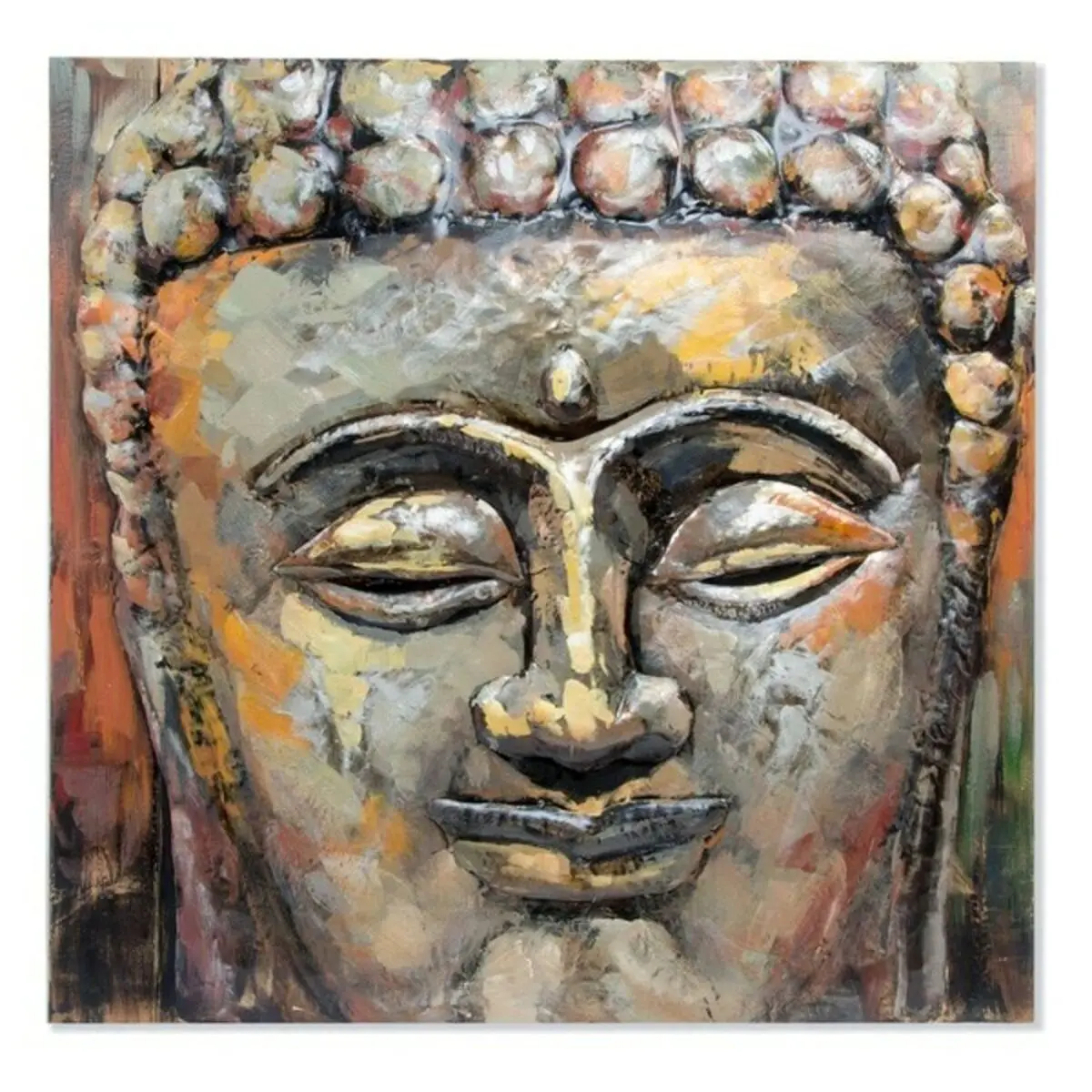Painting Dkd Home Decor Buda Wood Metal Oriental Buddha (80 X 80 X 7 Cm) 1