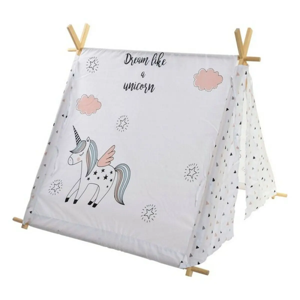 Tent Dkd Home Decor Cotton Wood Unicorn (110 X 110 X 106 Cm) 1