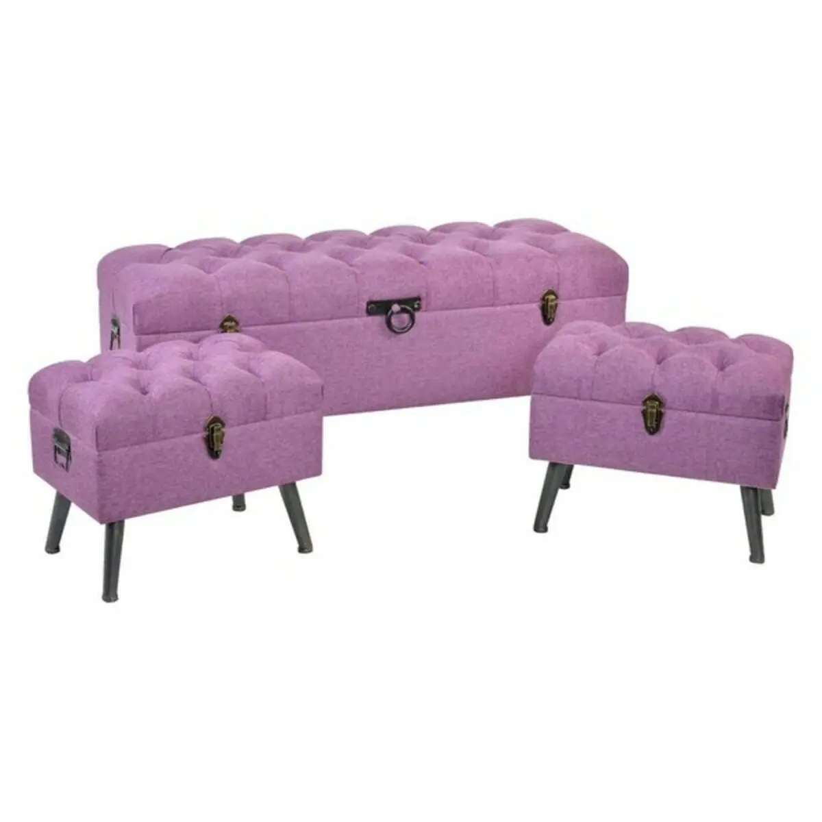 Bench Dkd Home Decor 8424001565399 Multicolour Fuchsia Metal Mdf Wood 120 X 42 X 53 Cm 1