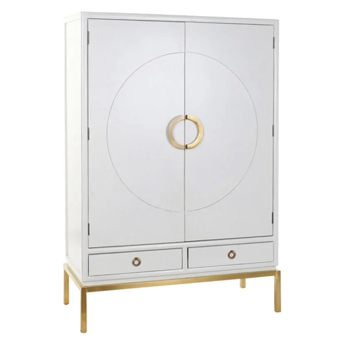 Cupboard Dkd Home Decor White Golden Metal Poplar 120 X 50 X 175 Cm 1
