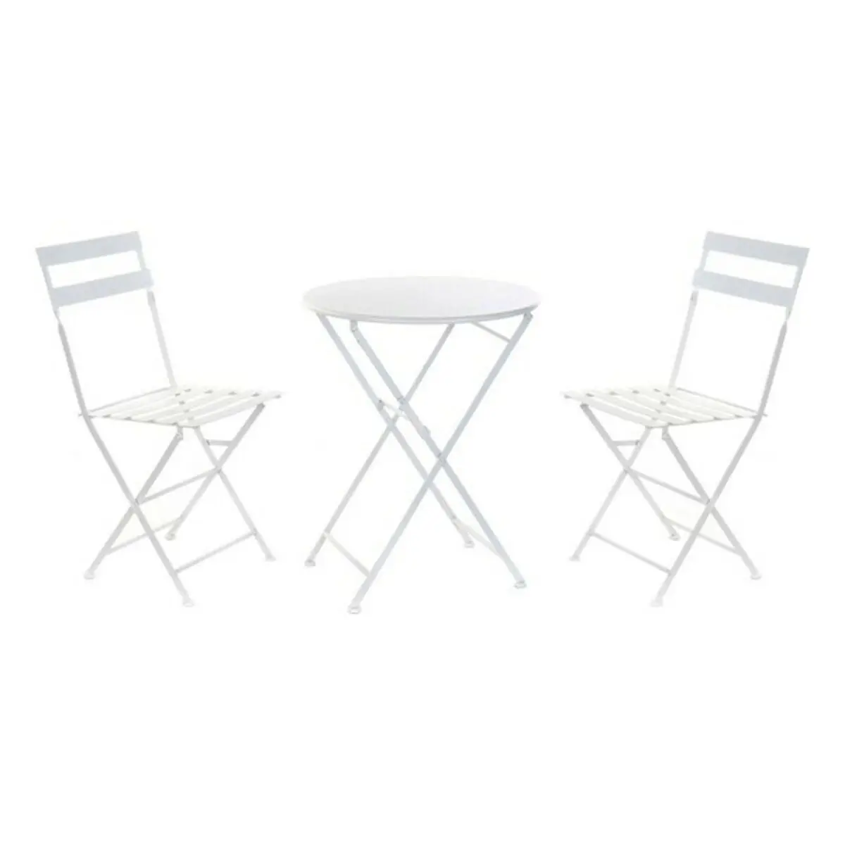 Table Set With 2 Chairs Dkd Home Decor White 80 Cm 60 X 60 X 70 Cm (3 Pcs) 1