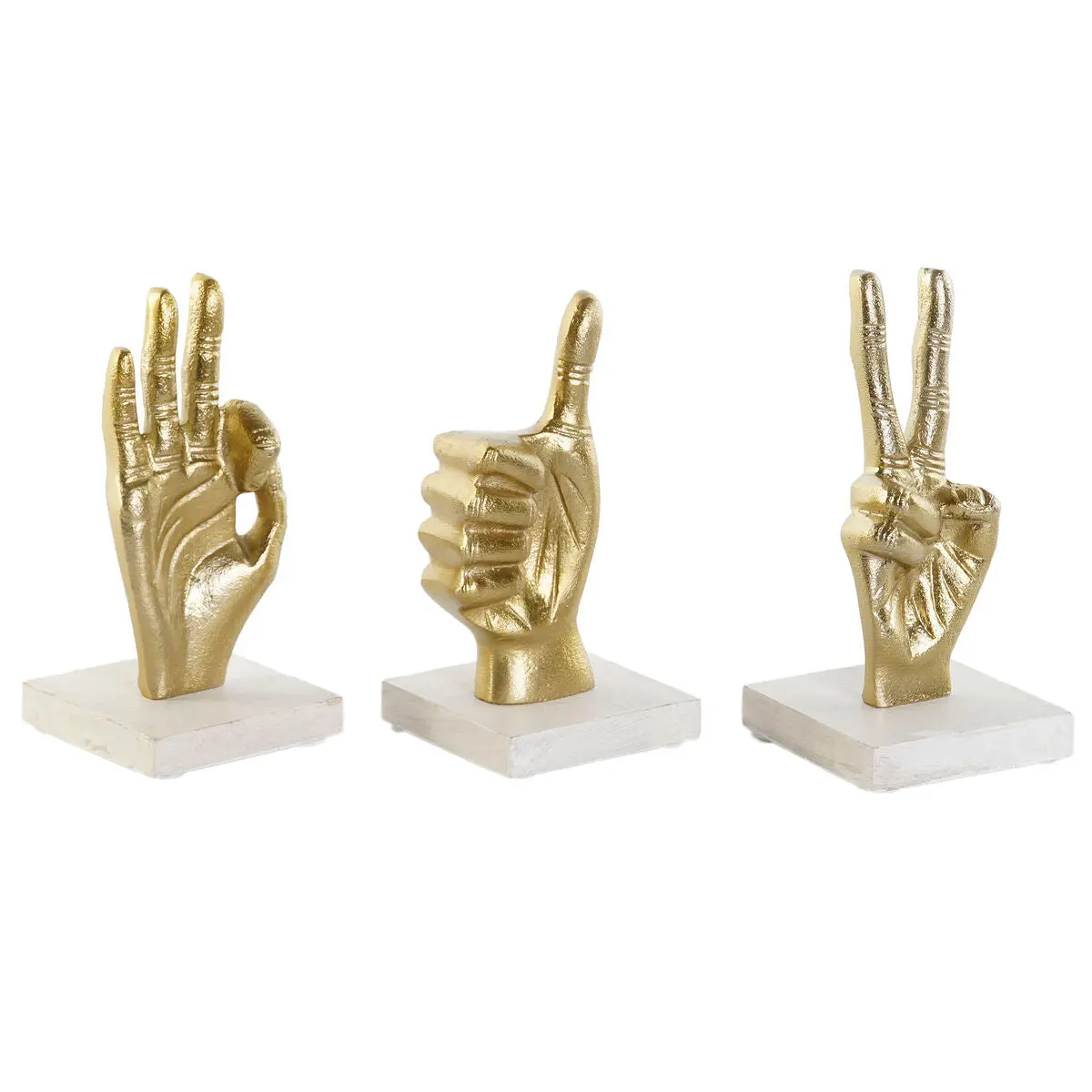 Decorative Figure Dkd Home Decor Black 10 X 10 X 20 Cm Loft Hands (3 Units) 1