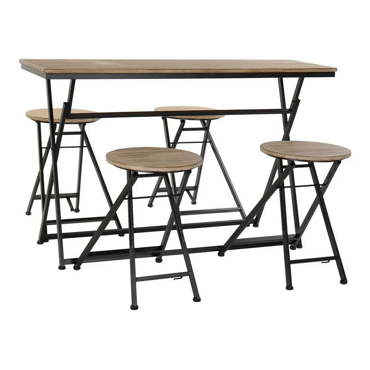 Table Set With 4 Chairs Dkd Home Decor 141,5 X 151 X 86,5 Cm (5 Pcs) 1