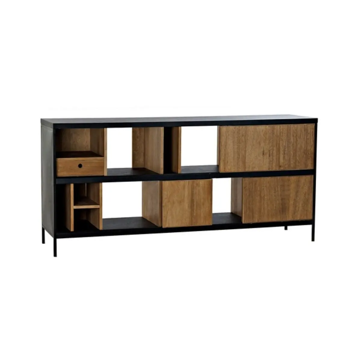 Sideboard Dkd Home Decor Alvin Black Natural Iron Fresno 160 X 40 X 75 Cm 1
