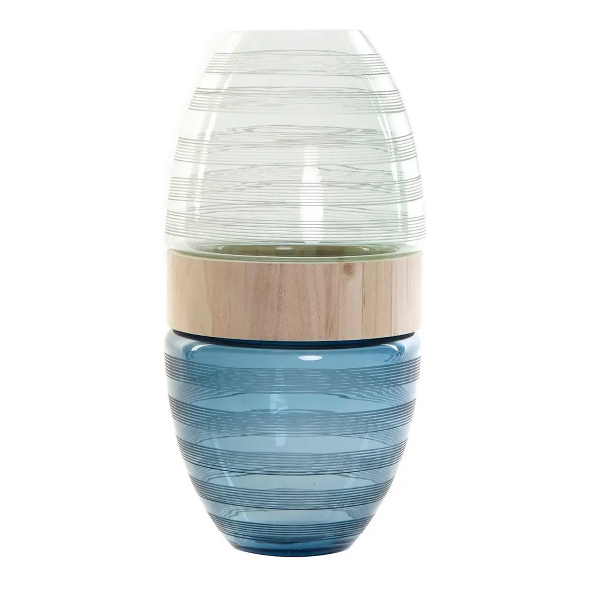 Vase Dkd Home Decor Blue Mint Wood Crystal Modern (21 X 21 X 43 Cm) 1