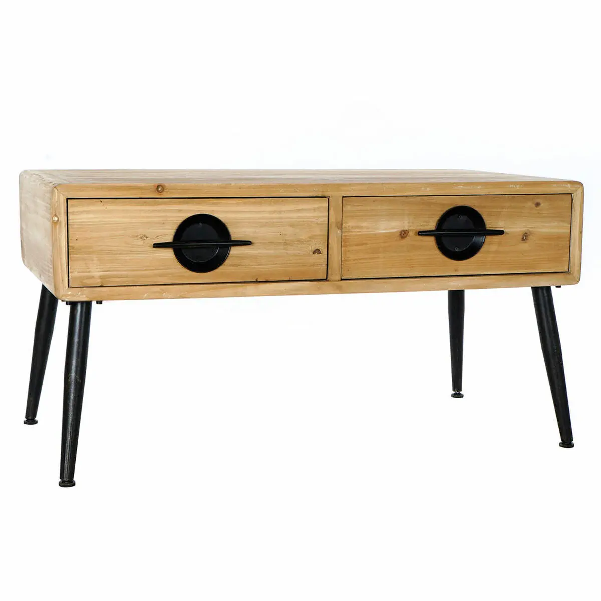 Side Table Dkd Home Decor Brown Black Metal Fir 100 X 50 X 52,5 Cm 1