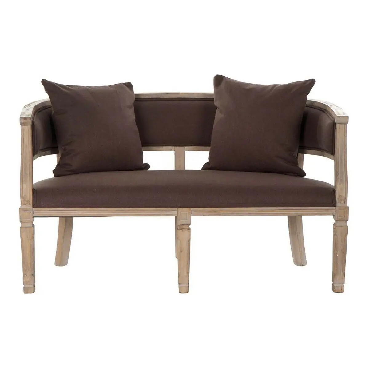 Sofa Dkd Home Decor Brown Linen Rubber Wood Traditional (122 X 69 X 72 Cm) 1