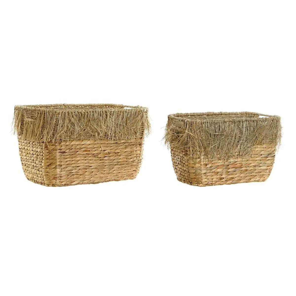 Basket Set Dkd Home Decor Brown Multicolour Natural Fringe 40 X 30 X 26 Cm 1