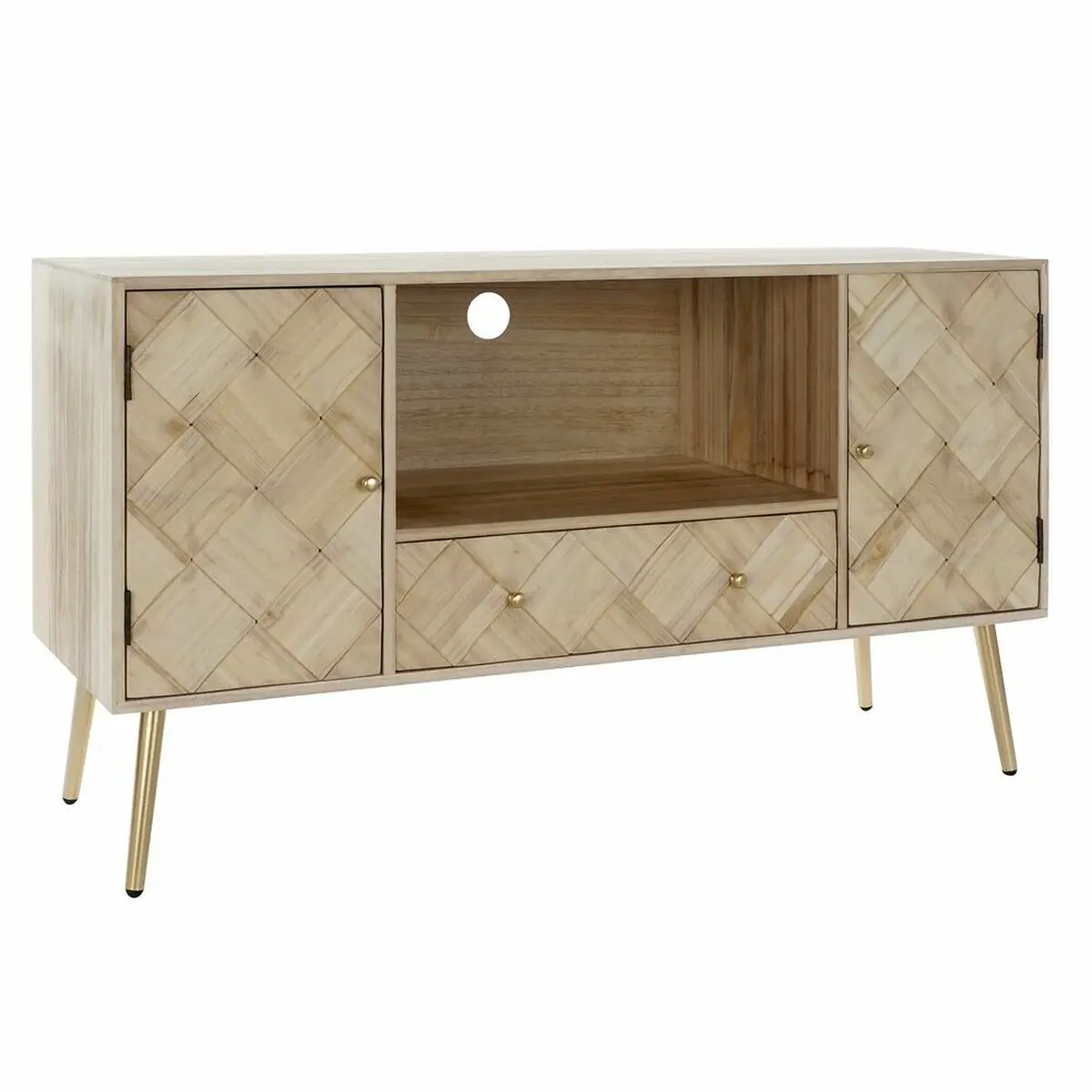 Tv Furniture Dkd Home Decor 118 X 40 X 65 Cm Metal Light Brown Paolownia Wood Pinewood 1