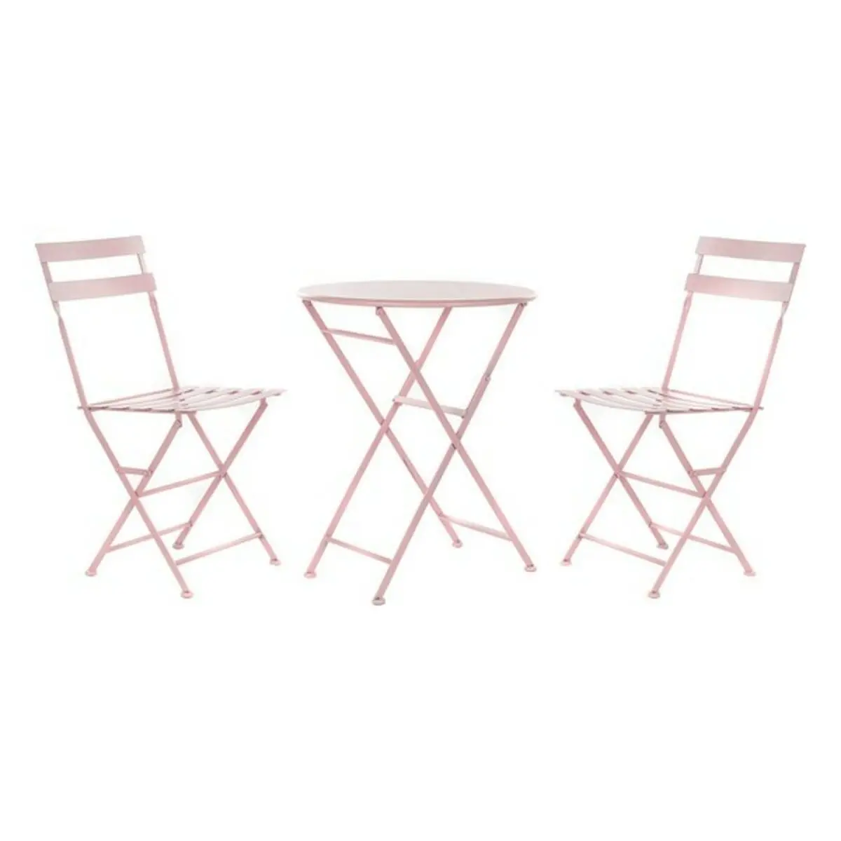 Table Set With 2 Chairs Dkd Home Decor Mb-177410 Pink 60 X 60 X 75 Cm (3 Pcs) 1