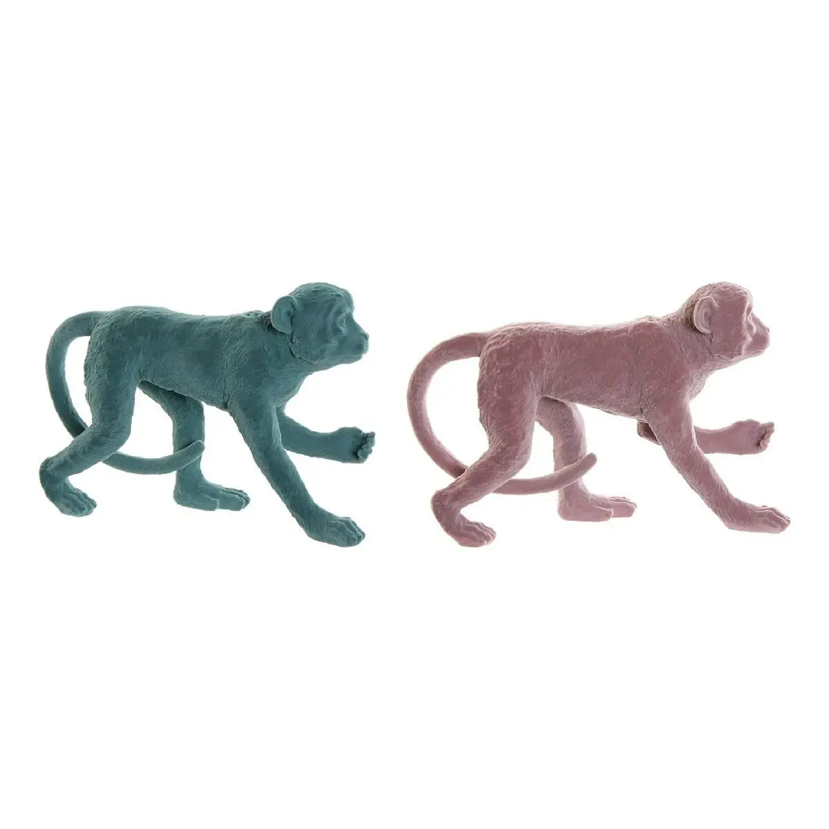 Decorative Figure Dkd Home Decor Green Pink Monkey Tropical 31 X 9,5 X 19 Cm (2 Units) 1