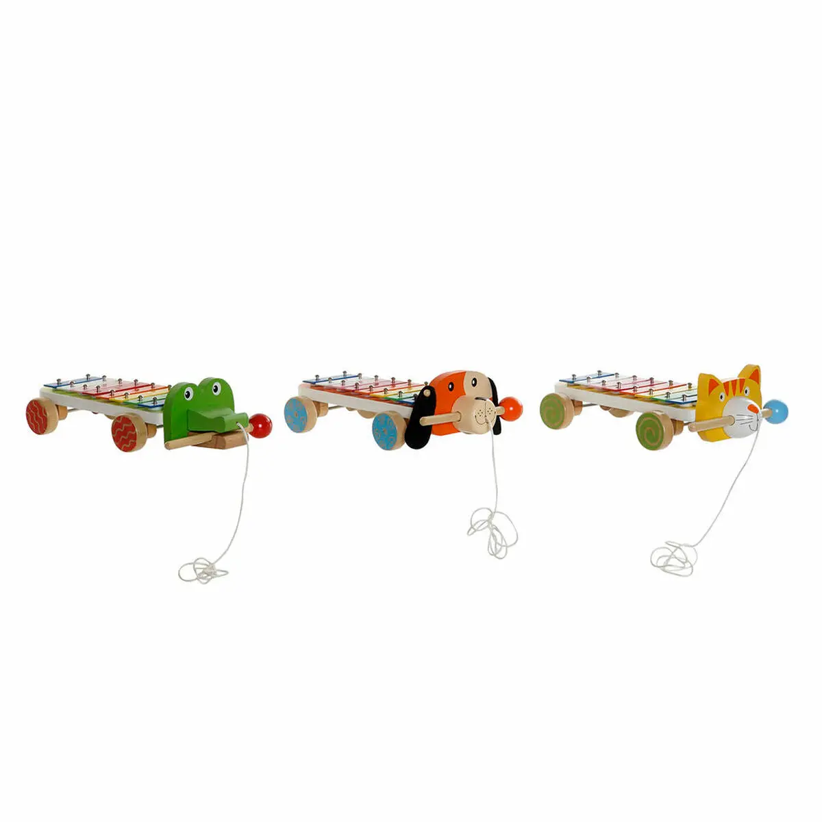 Xylophone Dkd Home Decor 27 X 13,6 X 8,5 Cm Metal Wood (3 Pieces) 1