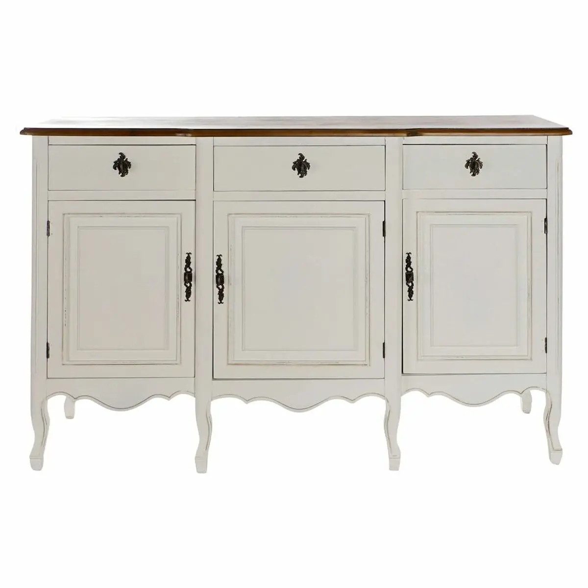 Sideboard Dkd Home Decor   140 X 45 X 90 Cm Brown White Dark Brown Paolownia Wood 1