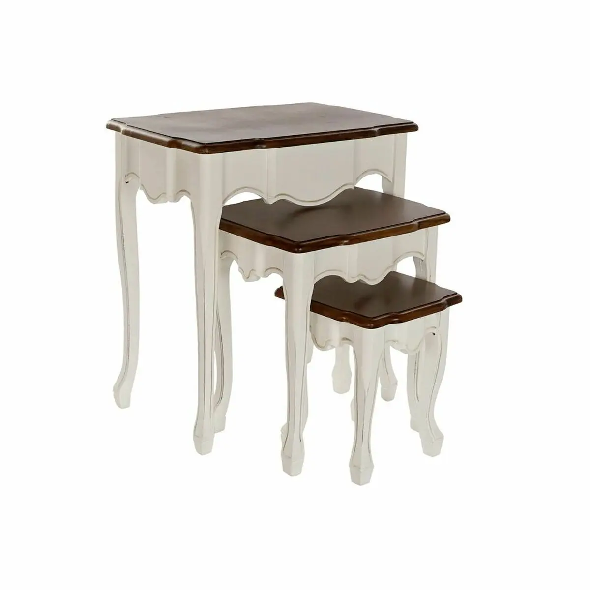 Set Of 3 Tables Dkd Home Decor White Brown 60 X 40 X 66 Cm 2