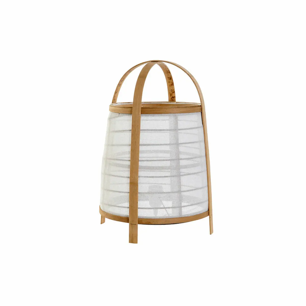 Desk Lamp Dkd Home Decor White Natural Bamboo 40 W 220 V 32 X 32 X 45,5 Cm 1