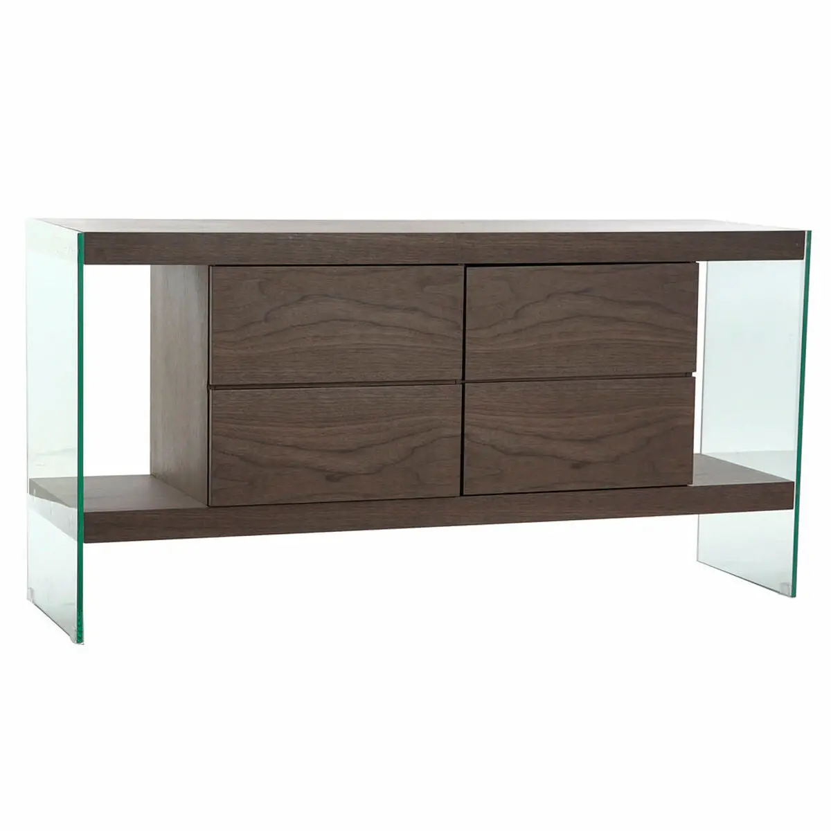 Sideboard Dkd Home Decor   Brown Transparent Crystal Walnut Mdf Wood 160 X 45 X 80 Cm 1