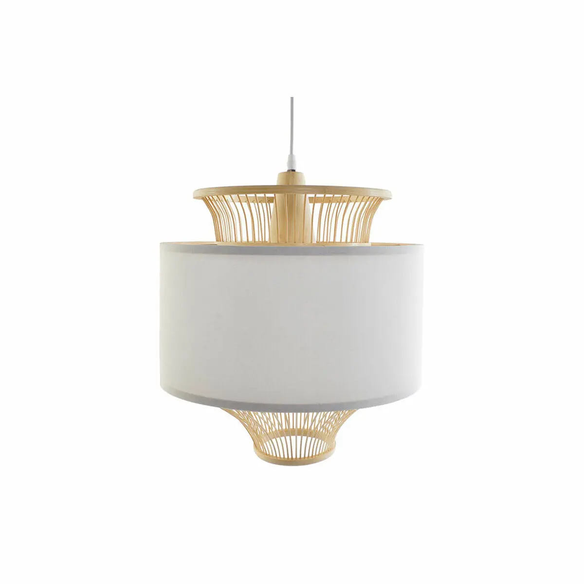 Ceiling Light Dkd Home Decor White Polyester Bamboo (40 X 40 X 52 Cm) 1