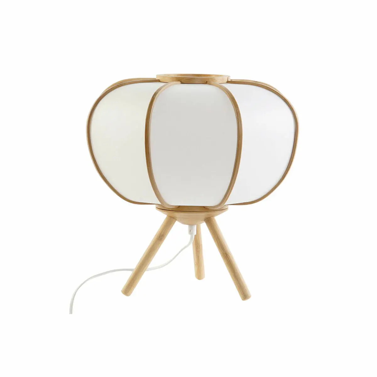 Desk Lamp Dkd Home Decor 34 X 34 X 33 Cm Natural White Bamboo 220 V 50 W 1