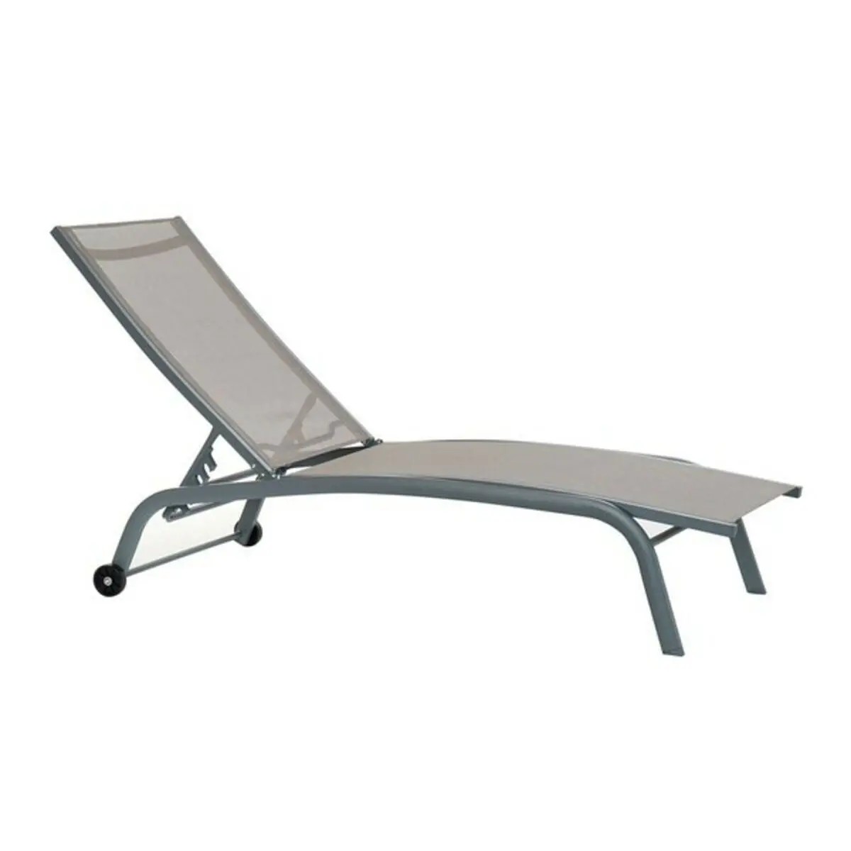 Sun-Lounger Dkd Home Decor With Wheels Grey Pvc Aluminium (187,5 X 64 X 97 Cm) 1