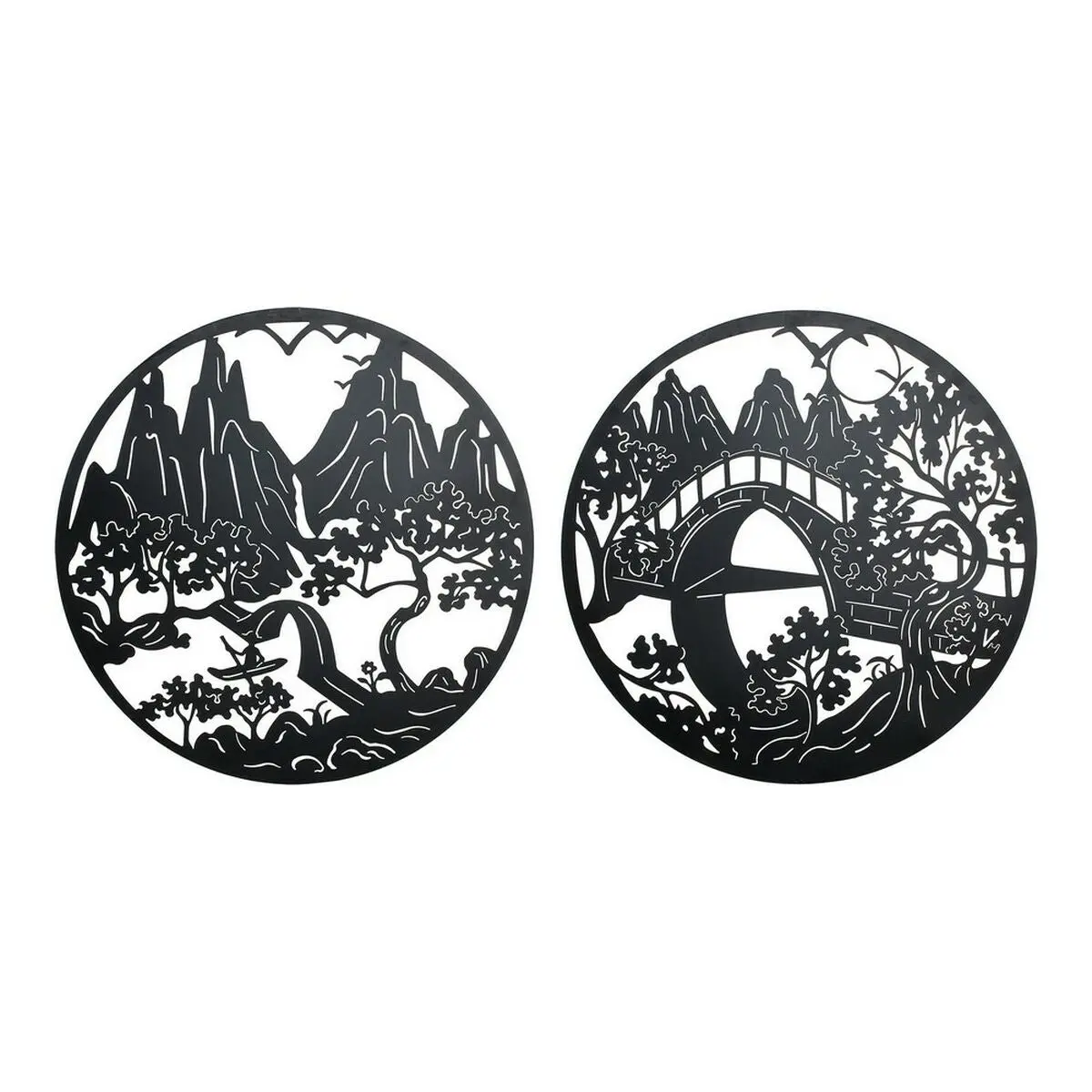 Decorative Figure Dkd Home Decor 98 X 1 X 98 Cm Black Oriental (2 Units) 1