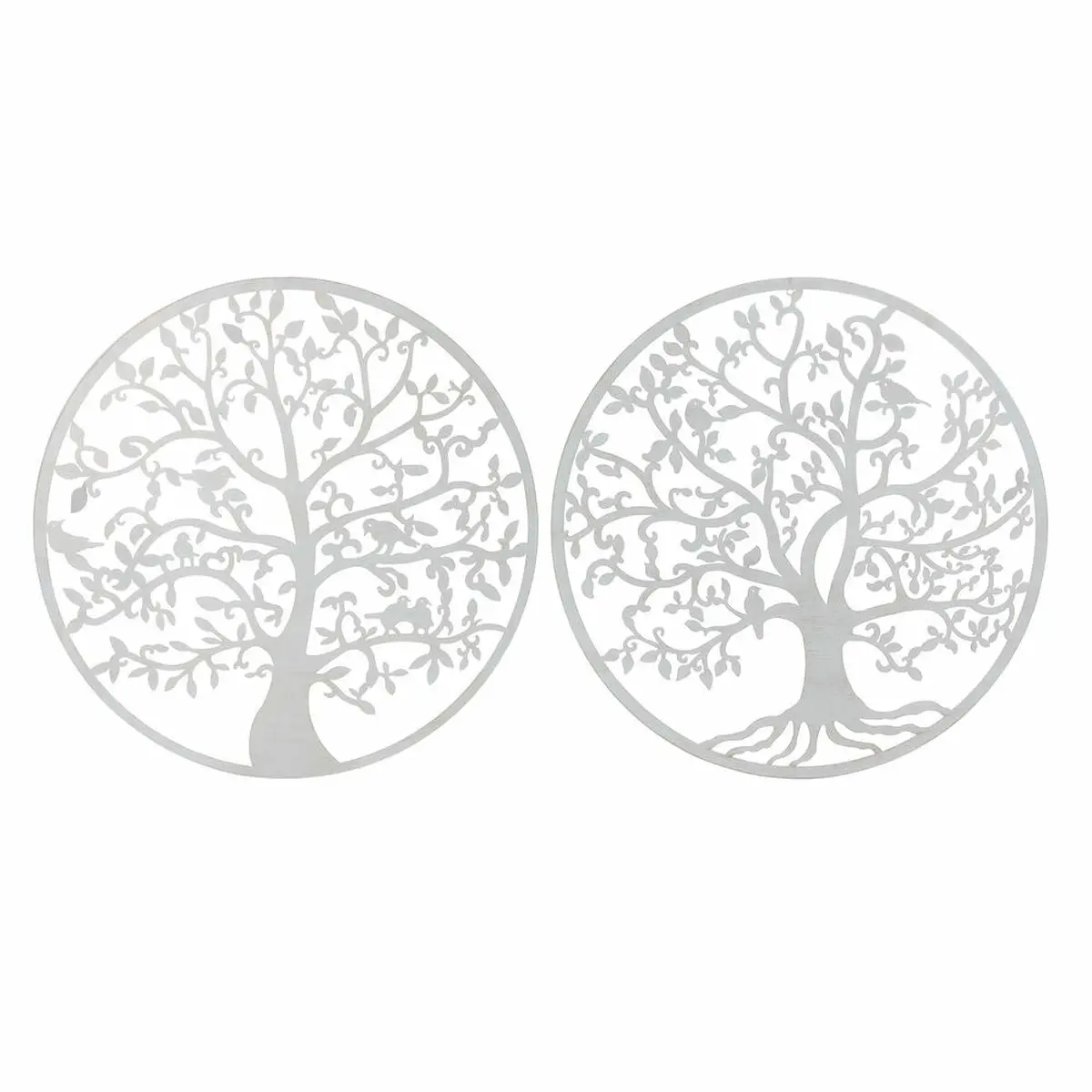 Wall Decoration Dkd Home Decor White Multicolour Tree Cottage 99 X 1 X 99 Cm (2 Units) 1