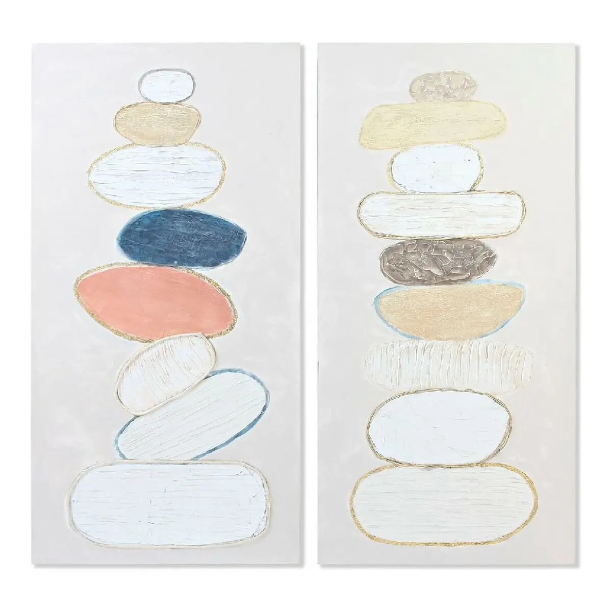 Canvas Dkd Home Decor Stones Pinewood Canvas 60 X 3,8 X 120 Cm 1
