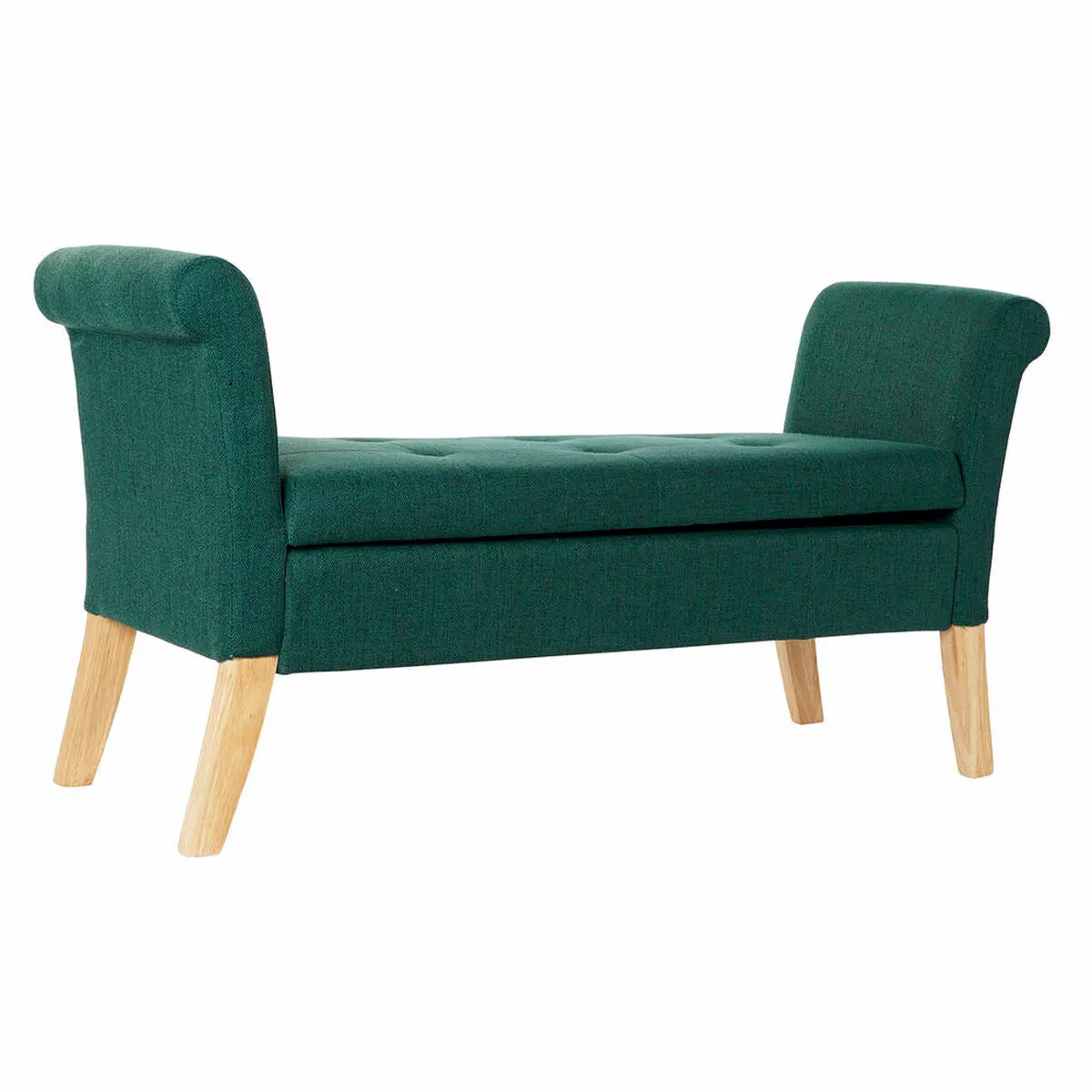 Bench Dkd Home Decor 8424001795512 Natural Wood Polyester Green (130 X 44 X 69 Cm) 1