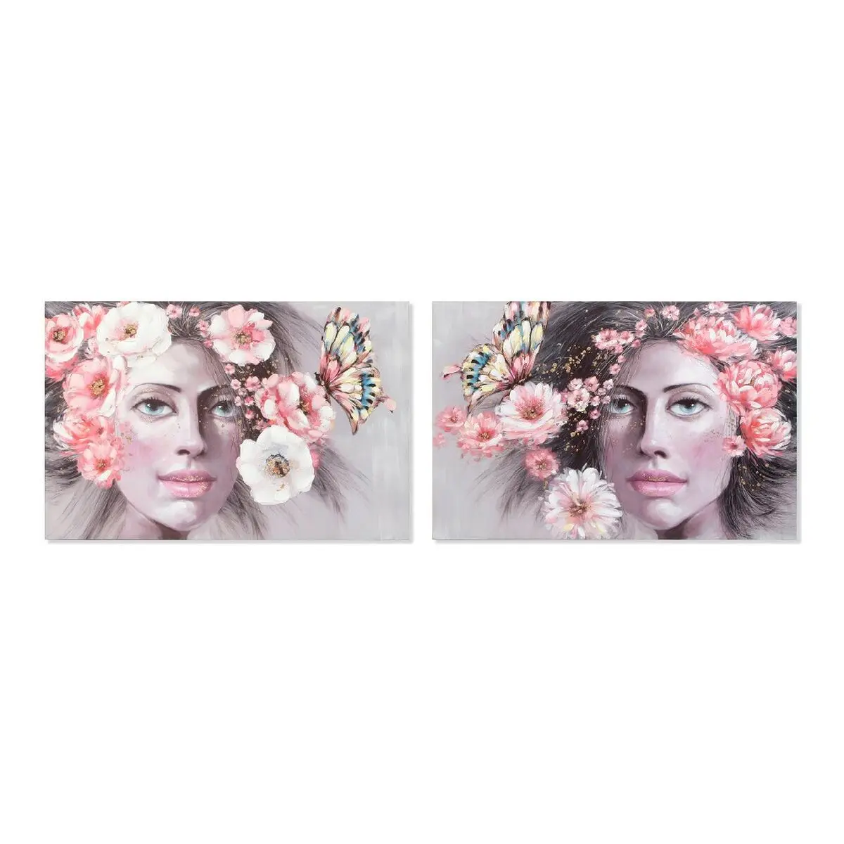 Canvas Dkd Home Decor Girl Canvas Mdf Wood 120 X 3 X 80 Cm 1