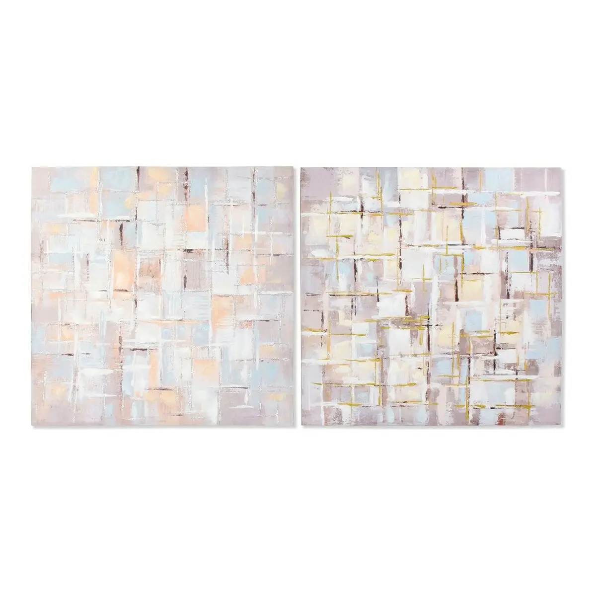 Painting Dkd Home Decor Squares Abstract 100 X 3 X 100 Cm Modern (2 Units) 1