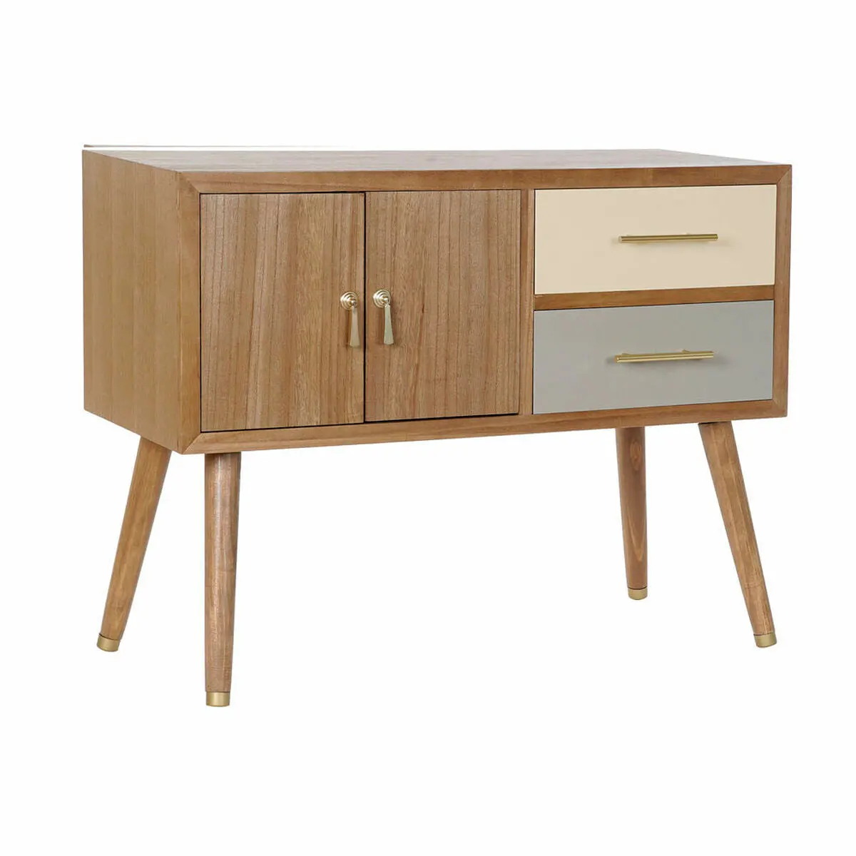 Tv Furniture Dkd Home Decor Grey Cream Metal Paolownia Wood (90 X 34 X 66.5 Cm) 1