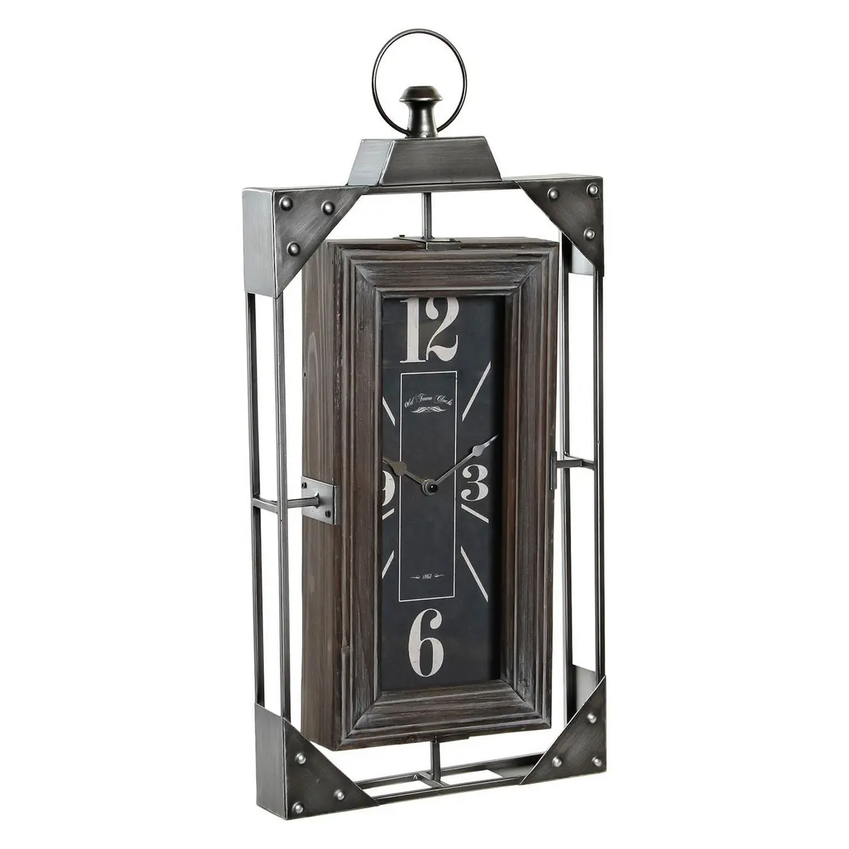 Wall Clock Dkd Home Decor Loft Wood Iron (29 X 6.5 X 61 Cm) 1