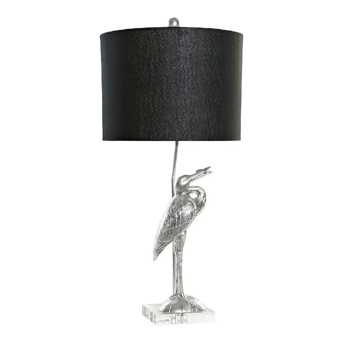 Desk Lamp Dkd Home Decor Black Silver Polyester Acrylic Resin 220 V 60 W (33 X 33 X 74 Cm) 1