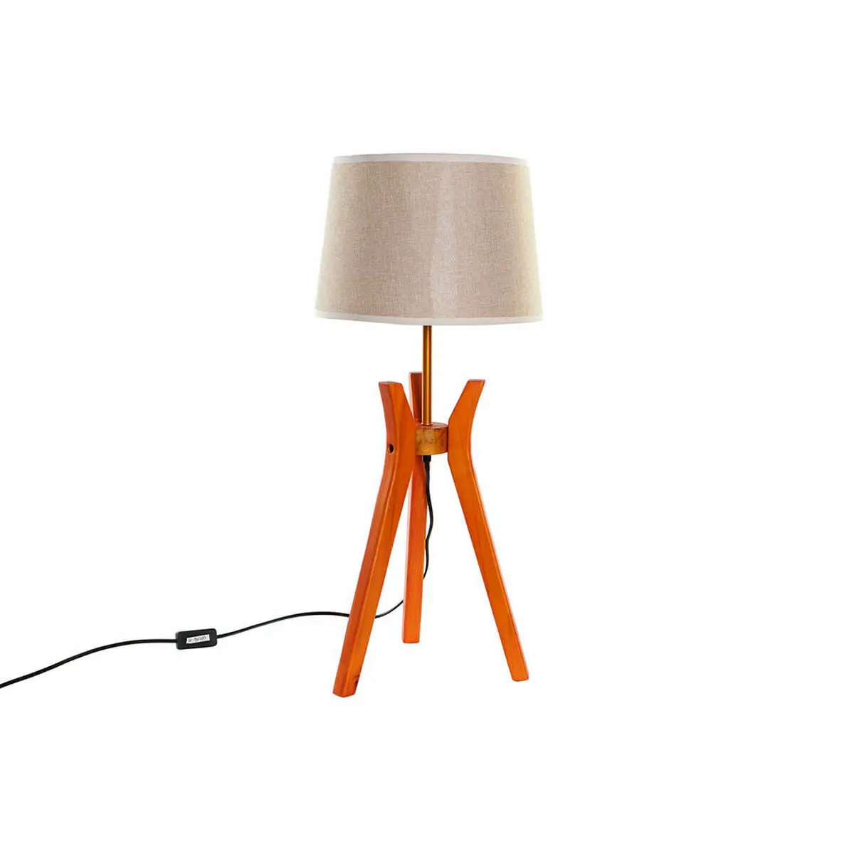 Desk Lamp Dkd Home Decor Brown Beige Polyester Wood 220 V 50 W 1