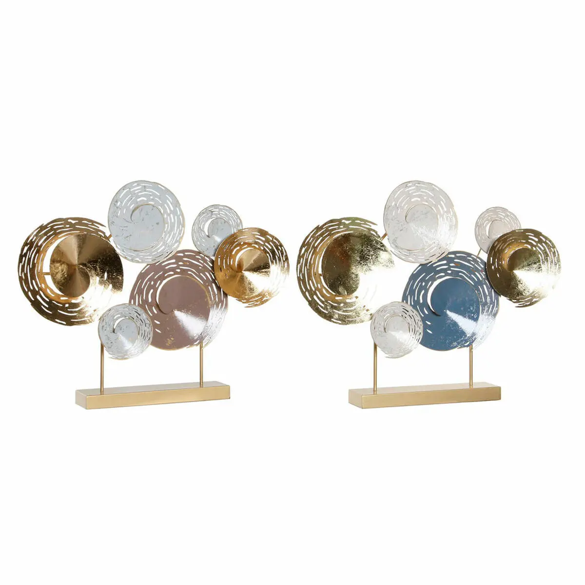 Decorative Figure Dkd Home Decor 65,4 X 9 X 51 Cm Abstract Blue Golden Brown Modern (2 Units) 1